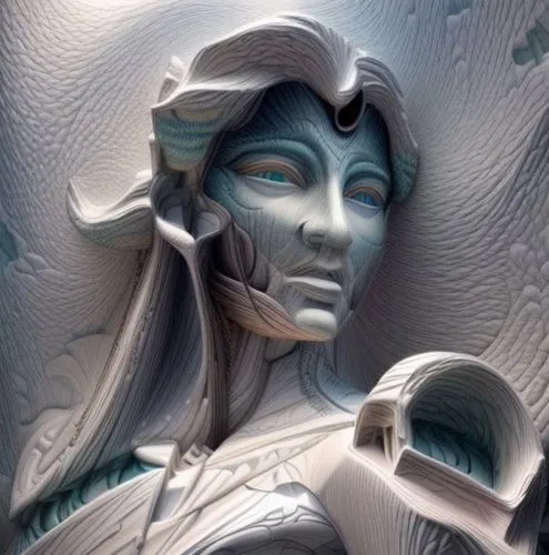 poseidon god face,fantasy portrait,the snow queen,ice queen,blue enchantress,shiva,avatar,sea god,priestess,astral traveler,elven,dark elf,lokportrait,triton,widow's tears,white walker,male elf,widow,sculpt,andromeda