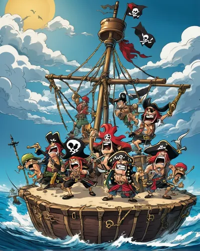 pirates,pirate treasure,pirate ship,pirate,jolly roger,pirate flag,piracy,skull rowing,nautical banner,galleon ship,sea scouts,galleon,popeye village,monkey island,skull racing,mutiny,scarlet sail,nautical children,naval battle,scandia gnomes,Illustration,Abstract Fantasy,Abstract Fantasy 23