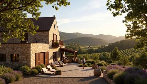 yountville,domaine,vineyards,wine country,winery,napa valley,wine region,vineyard,auberge,hameau,agritubel,house in the mountains,southern wine route,castle vineyard,country estate,home landscape,alpine village,lefay,render,vinyard