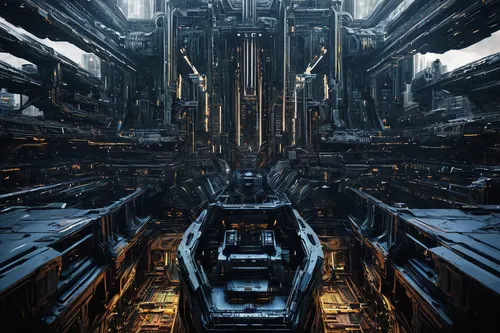 dreadnought,district 9,sci fi,metallurgy,biomechanical,carrack,scifi,sci - fi,sci-fi,hall of the fallen,battlecruiser,cybernetics,axons,science fiction,mining facility,sidonia,flagship,factory ship,sci fiction illustration,panopticon,Illustration,Paper based,Paper Based 10