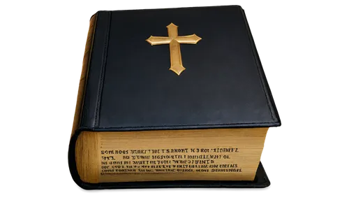 Open Bible, golden cross, worn leather cover, old parchment pages, decorative font, highlighted verse, morning light, soft focus, shallow depth of field, warm color tone, cinematic composition, 3/4 vi