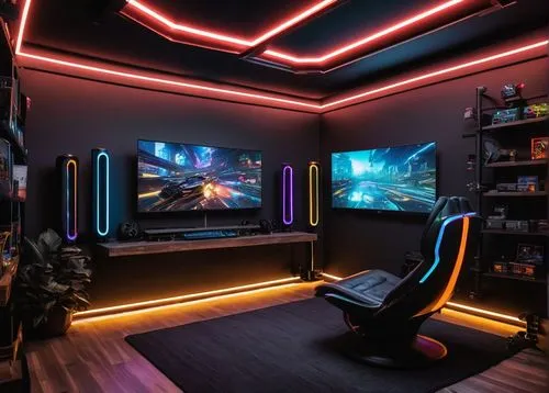 game room,spaceship interior,ufo interior,batcave,little man cave,modern room,computer room,playroom,great room,playing room,livingroom,cabin,spaceship space,gamer zone,remodeled,3d render,leds,hallway space,gamezone,interior design,Illustration,Black and White,Black and White 20