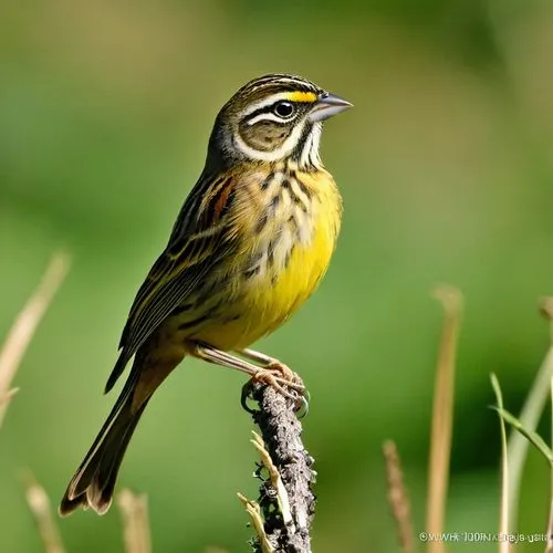 meadowlark,emberiza,grassbird,saffron bunting,meadowlarks,canari,yellow-throated bunting,tassel bunting,campestris,yellow robin,empidonax,palm warbler,thornbills,icterus,fringilla coelebs,yellowhammer,verdin,warbler,indicatoridae,cape weaver,Photography,General,Realistic