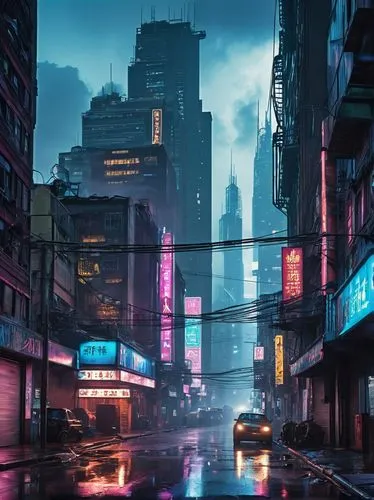 hong kong,shanghai,taipei,cyberpunk,kowloon,hk,shinjuku,chongqing,tokyo,tokyo city,cityscape,vapor,busan,hanoi,urban,bangkok,metropolis,hong,colorful city,new york streets,Art,Artistic Painting,Artistic Painting 07