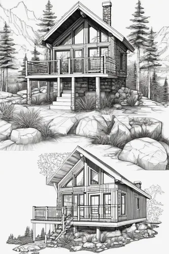 log home,house drawing,houses clipart,log cabin,the cabin in the mountains,small cabin,summer cottage,timber house,cottage,chalet,inverted cottage,lodge,coloring page,house in mountains,chalets,cabin,cottagecore,illustrations,mountain huts,cottages,Illustration,Black and White,Black and White 11