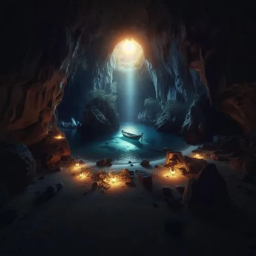 grotte,cavern,the pillar of light,wishing well,blue cave,alfheim