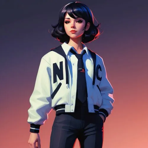 retro girl,nico,retro styled,jacket,retro woman,kenickie,Conceptual Art,Fantasy,Fantasy 19