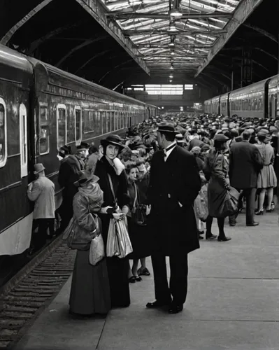 Set a scene at a bustling train station where a person spots their long-lost love in the crowd. As they lock eyes, 'miamor' resurfaces, holding years of memories.,13 august 1961,the girl at the statio