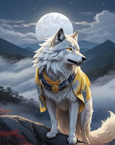 howl,constellation wolf,howling wolf,full moon,full moon day,wolf,kitsune,moonlit,gray wolf,moonlit night,dusk background,wolves,sun moon,european wolf,lunar,super moon,akita,moonlight,silver fox,moonrise,Illustration,Japanese style,Japanese Style 10