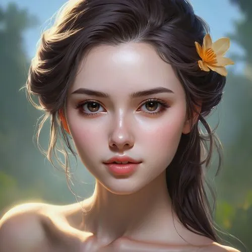 fantasy portrait,romantic portrait,girl portrait,beautiful girl with flowers,diwata,girl in flowers,mystical portrait of a girl,belle,portrait background,digital painting,margairaz,world digital painting,natural cosmetic,portrait of a girl,yellow rose background,young girl,young woman,jasmine blossom,romantic look,fantasy art,Conceptual Art,Fantasy,Fantasy 16