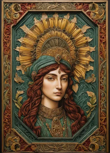 art nouveau frame,art nouveau,art nouveau frames,cleopatra,golden wreath,artemisia,art nouveau design,virgo,girl in a wreath,tapestry,boho art,pachamama,mary-gold,mucha,baroque angel,merida,headdress,christ star,minerva,helios,Art,Classical Oil Painting,Classical Oil Painting 28