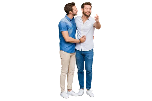 Two men, gay couple, holding hands, smiling, happy, romantic, tender moment, soft focus, warm lighting, pastel colors, gentle composition, shallow depth of field, 3/4 view, close-up, facial expression