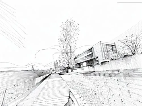 overpass,railtrack,virtual landscape,camera drawing,tram road,railway line,urban landscape,street view,vanishing point,railway lines,rail way,light rail,embankment,skytrain,roadway,panoramical,rail road,wireframe graphics,station,wireframe,Design Sketch,Design Sketch,Hand-drawn Line Art