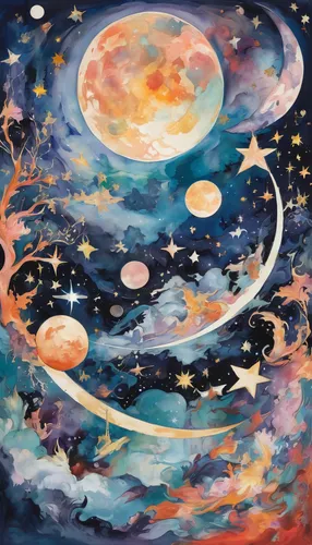 planets,celestial bodies,space art,universe,planetary system,outer space,orbiting,star winds,solar system,saturn,the universe,starscape,space,cosmos wind,cosmos field,cosmos,constellation,cosmic,falling stars,astronomy,Conceptual Art,Oil color,Oil Color 18