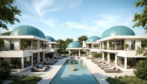 3d rendering,amanresorts,render,mahdavi,sky space concept,futuristic architecture,bendemeer estates,mansions,roof domes,luxury property,riad,holiday villa,persian architecture,holiday complex,dreamhouse,3d render,resort,3d rendered,oasis,sketchup