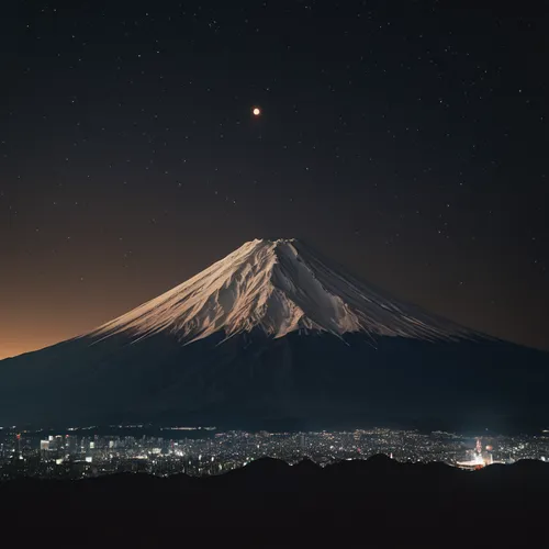 japan's three great night views,mount fuji,mt fuji,fuji,stratovolcano,fuji mountain,japan landscape,volcano,japanese mountains,nightscape,beautiful japan,volcanic landscape,night image,mount taranaki,etna,kilimanjaro,volcanoes,the volcano,moonlit night,volcanic,Photography,General,Cinematic