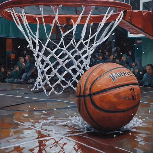 outdoor basketball,basketball,david bates,splash,woman's basketball,backboard,drops on the glass,chalk drawing,basket,digital painting,oil painting on canvas,oil on canvas,vector ball,flooded,slam dunk,dunker,drenched,splashing,3x3 (basketball),spalding,Conceptual Art,Oil color,Oil Color 05