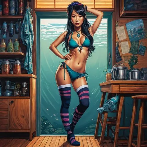 the sea maid,lumidee,girl in the kitchen,zatanna,esmeralda,polynesian girl,nessa,asian woman,yachtswoman,sci fiction illustration,donsky,pin-up girl,barmaid,amerie,sonnessa,girl on the boat,sirena,michiko,ichetucknee,neith,Illustration,Realistic Fantasy,Realistic Fantasy 25