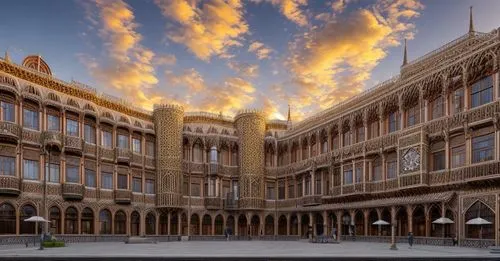 alcazar of seville,the palau de la música catalana,seville,hotel de cluny,university al-azhar,barcelona,ferrara,athens art school,casa fuster hotel,usyd,toulouse,malaga,aix-en-provence,courtyard,caste