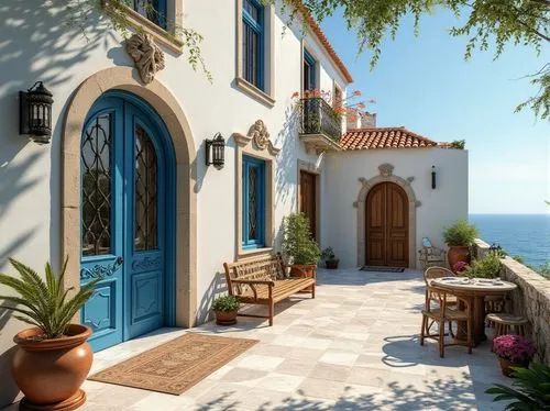 greek island door,holiday villa,kythera,greek island,skopelos,3d rendering,greek islands,dodecanese,mediterranean,skiathos,exterior decoration,kythira,grecia,cretan,houses clipart,provencal,render,hellenic,greece,dreamhouse,Photography,General,Realistic