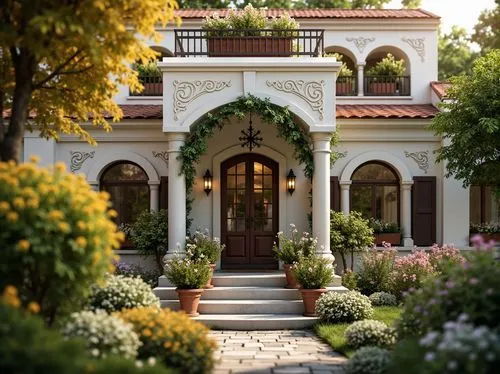 garden door,villa,pergola,garden elevation,bahai,beautiful home,persian architecture,front porch,house entrance,porch,hacienda,miniature house,entryway,ornate,the threshold of the house,casa,front door,exterior decoration,private house,verandas