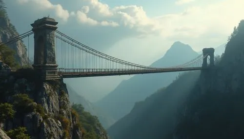 scenic bridge,suspension bridge,dragon bridge,rivendell,golden bridge,hanging bridge,adventure bridge,bridge,skybridge,tigers nest,bridged,chain bridge,angel bridge,hohenzollern bridge,hangman's bridge,bridges,pont,bridging,gondolin,viaducto,Photography,General,Realistic