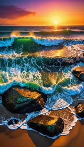 beach landscape,seascape,colorful water,sea landscape,beautiful beaches,rocky beach,Photography,General,Fantasy