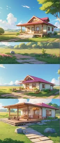 backgrounds,golf course background,background design,color is changable in ps,kotoko,tsukihime,sakura background,golf resort,ekonomou,turnarounds,renderings,shinran,kyokai,4 seasons,landscape background,3d rendering,dreamhouse,ghibli,panoramas,3d rendered,Illustration,Japanese style,Japanese Style 02