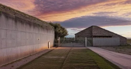 longues-sur-mer battery,dunes house,birkenau,blockhouse,caravansary,bunker,unfenced,doñana national park,saltworks,qasr azraq,concrete wall,prora,clay house,historic fort smith court and jail,prison fence,australian cemetery,casemate,dungeness,battery gardens,wall