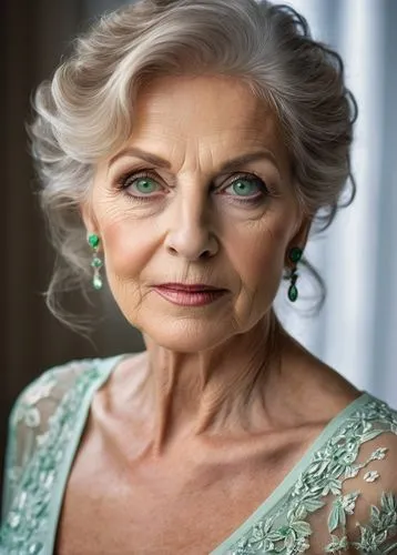 70 year old radiatingly beautiful woman  with big light green eyes and with high end make up,feldshuh,cloris,lovinescu,octogenarian,supercentenarian,elderly person,septuagenarian,nonagenarian,sexagena