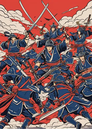 samurai,yi sun sin,red blue wallpaper,samurai fighter,swordsmen,lancers,japan pattern,shuanghuan noble,infantry,cool woodblock images,goki,rangers,jeongol,korean history,cossacks,game illustration,kenjutsu,samurai sword,shield infantry,swords,Illustration,Vector,Vector 01