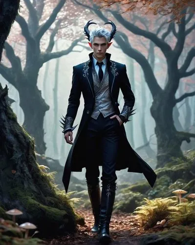 twelve,halloween frankenstein,fantasy picture,cg artwork,full hd wallpaper,male elf,witcher,silver fox,halloween background,halloween wallpaper,gentlemanly,overcoat,fantasy portrait,the wanderer,hd wallpaper,newt,magician,eleven,slender,the brook,Illustration,Realistic Fantasy,Realistic Fantasy 12