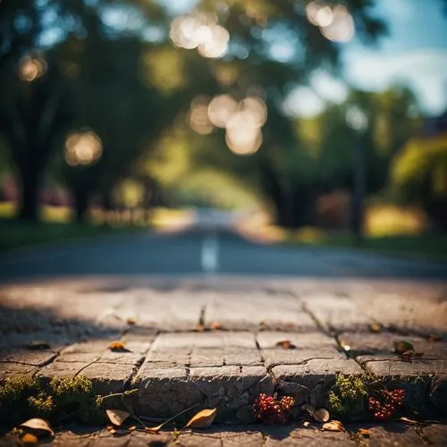 square bokeh,lensbaby,sidewalk,depth of field,paved square,pathway,Photography,General,Cinematic