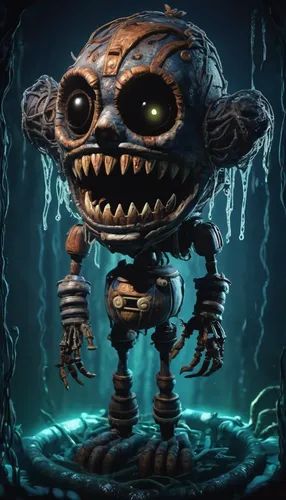 scandia gnome,a voodoo doll,cuthulu,skeleltt,hag,the voodoo doll,water creature,imp,child monster,bot icon,endoskeleton,goblin,smurf figure,skylander giants,effigy,sea devil,supernatural creature,voodoo doll,png image,puppet,Illustration,Realistic Fantasy,Realistic Fantasy 19