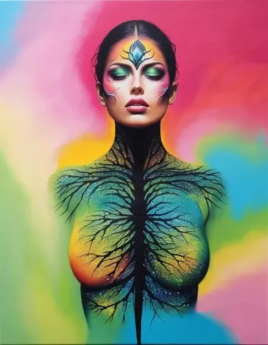 Painting Abstract Body Art Oil Painting,neon body painting,bodypainting,body painting,bodypaint,body art,heart chakra,rankin,lymphatic,biophilia,vibrantly,female body,paschke,earth chakra,colour penci