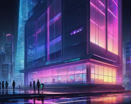 cybercity,cybertown,cyberpunk,cyberport,polara,cityscape,metropolis,futuristic,hypermodern,futuristic landscape,shinjuku,synth,cyberscene,tokyo city,cyberia,microdistrict,cyberworld,tokyo,cityzen,futuristic architecture,Illustration,Japanese style,Japanese Style 03