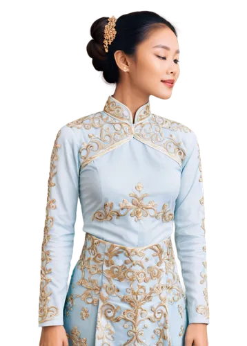 ao dai,kebaya,cheongsam,kartini,kurung,qipao,filipiniana,rosmah,megawati,hanfu,yandong,suciwati,vietnamese woman,image editing,transparent background,portrait background,oriental princess,rebana,shuangyashan,asian woman,Illustration,Abstract Fantasy,Abstract Fantasy 20