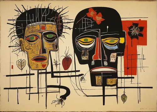 african masks,tribal masks,african art,masks,faces,heads,heads of royal palms,covid-19 mask,indigenous painting,masque,aztecs,dental icons,multicolor faces,comedy tragedy masks,abstract cartoon art,three kings,david bates,folk art,picasso,inca face,Art,Artistic Painting,Artistic Painting 51
