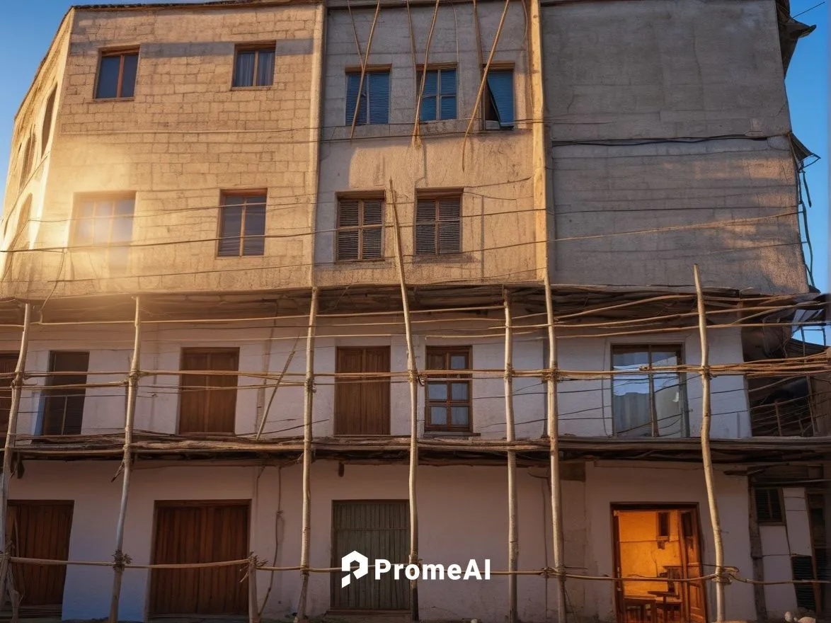 hanging houses,tenement,athens art school,apartment house,steel scaffolding,building construction,abandoned building,industrial building,appartment building,facade insulation,dilapidated building,scaf