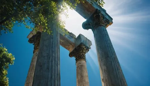 ancient olympia,erechtheus,temple of hercules,baalbek,temple of poseidon,priene,greek temple,roman columns,columns,panathenaic,erechtheion,doric columns,pillars,columnas,kerameikos,wooden cross,sempervirens,columned,the pillar of light,temple of diana,Conceptual Art,Sci-Fi,Sci-Fi 01