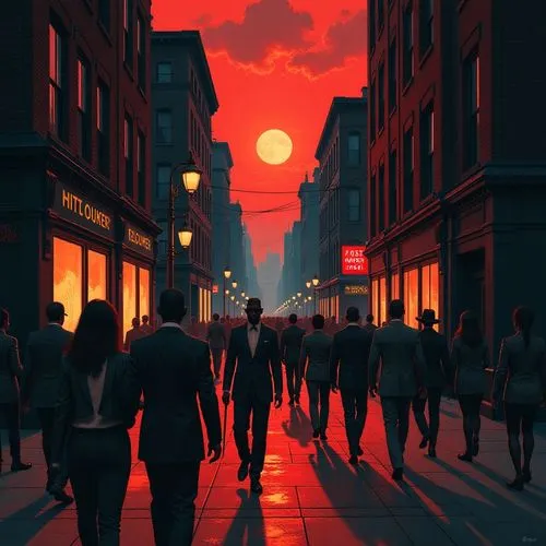 red sun,world digital painting,digital painting,soho,dusk,dusk background