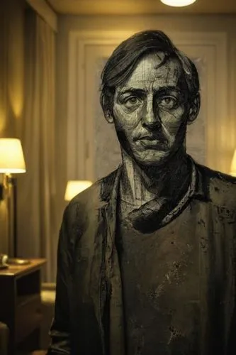 hitchcock,fryderyk chopin,bust of karl,hotel man,john doe,john lennon,leonardo,sculptor ed elliott,athene brama,abraham lincoln,lincoln,abe,two face,paper art,cgi,rocky,leonardo devinci,man with a computer,pencil art,oil stain