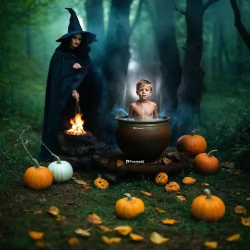 kirdyapkin,samhain,candy cauldron,halloween scene,cauldron,halloween travel trailer