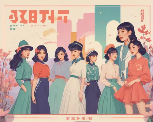 hanbok,白斩鸡,cover,cd cover,korean drama,ao dai,girl group,retro women,cluster-lilies,vintage girls,media concept poster,korean culture,exo-earth,danyang eight scenic,jewel case,gochujang,kimjongilia,young-deer,diamond-heart,kdrama,Illustration,Japanese style,Japanese Style 21