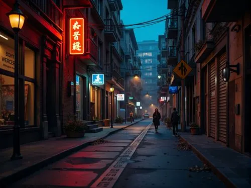 alley,alleyway,sidestreet,tokyo city,narrow street,alleycat,tokyo,alleyways,digital painting,3d render,street lantern,shinjuku,blind alley,chinatown,the street,soho,soir,kyoto,azabu,shimbashi