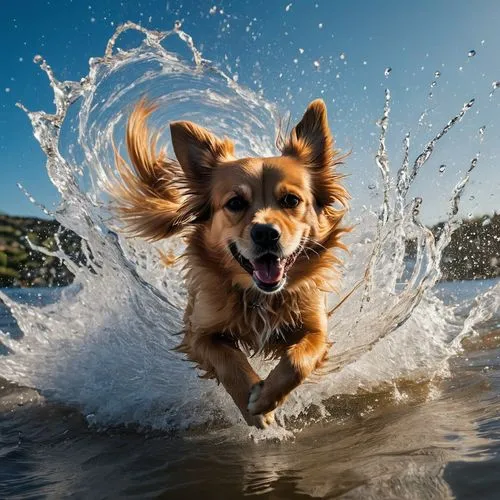 dog in the water,splash photography,splashing,splaying,surfdog,splashing around,Photography,General,Natural