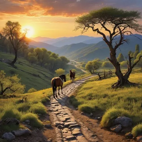 landscape background,rural landscape,beautiful landscape,mountain pasture,nature landscape,hiking path,landscape nature,mountain scene,nature wallpaper,horse herder,mountain landscape,equine,the mystical path,horseback,nature background,equines,pathway,landscapes beautiful,beautiful horses,appalachian trail,Photography,General,Realistic