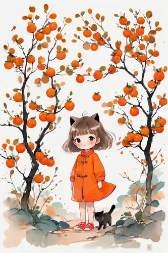 persimmons,autumn theme,pumpkin autumn,autumn walk,autumn icon,autumn cupcake,persimmon tree,autumn,persimmon,orange tree,autumn frame,autumn day,in the autumn,autumn background,the autumn,autumn season,autumn leaves,autumn mood,round autumn frame,autumn camper,Illustration,Japanese style,Japanese Style 01