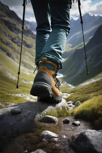 A hiker experiences freedom and connection with nature through comfortable hiking boots.,hiking shoes,hiking shoe,hiking boots,hiking boot,hiking socks,hiking equipment,trekking poles,trekking pole,mo