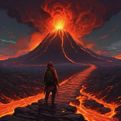 volcano,volcanic,volcanic eruption,eruption,lava,volcanism,calbuco volcano,the volcano,volcanos,volcanic field,krafla volcano,the eruption,fire mountain,stratovolcano,shield volcano,magma,volcanoes,active volcano,volcanic landscape,door to hell,Illustration,Realistic Fantasy,Realistic Fantasy 12